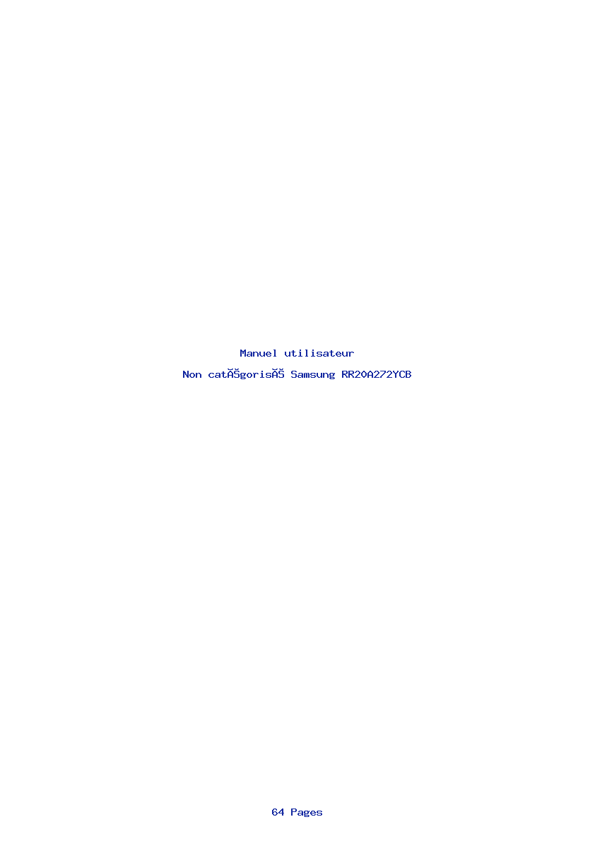 Page 1 de la notice Manuel utilisateur Samsung RR20A272YCB