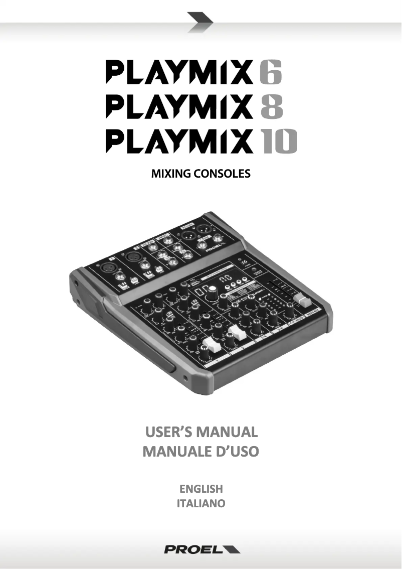 Page 1 de la notice Manuel utilisateur Proel Playmix 10