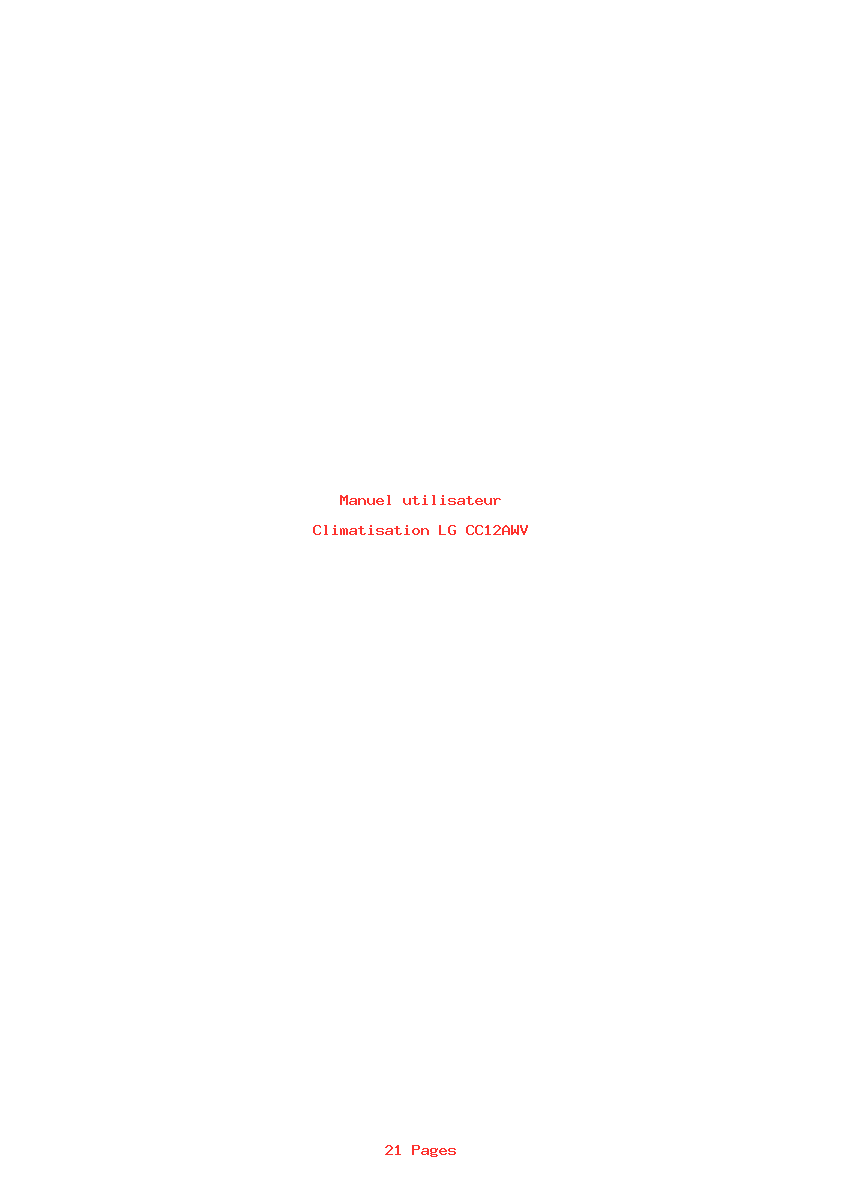 Page 1 de la notice Manuel utilisateur LG CC12AWV