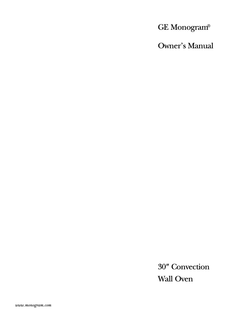 Page 1 de la notice Manuel d'utilisation et d'entretien GE ZET737BDBB