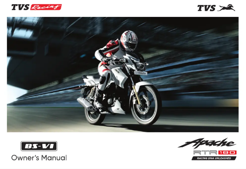 Page 1 of the manual User Manual TVS Apache RTR 180