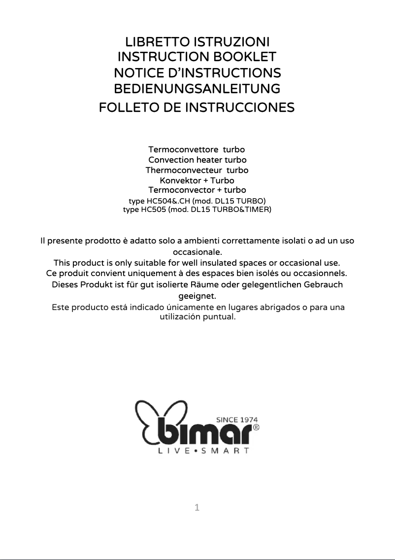 Page 1 de la notice Manuel utilisateur Bimar HC504