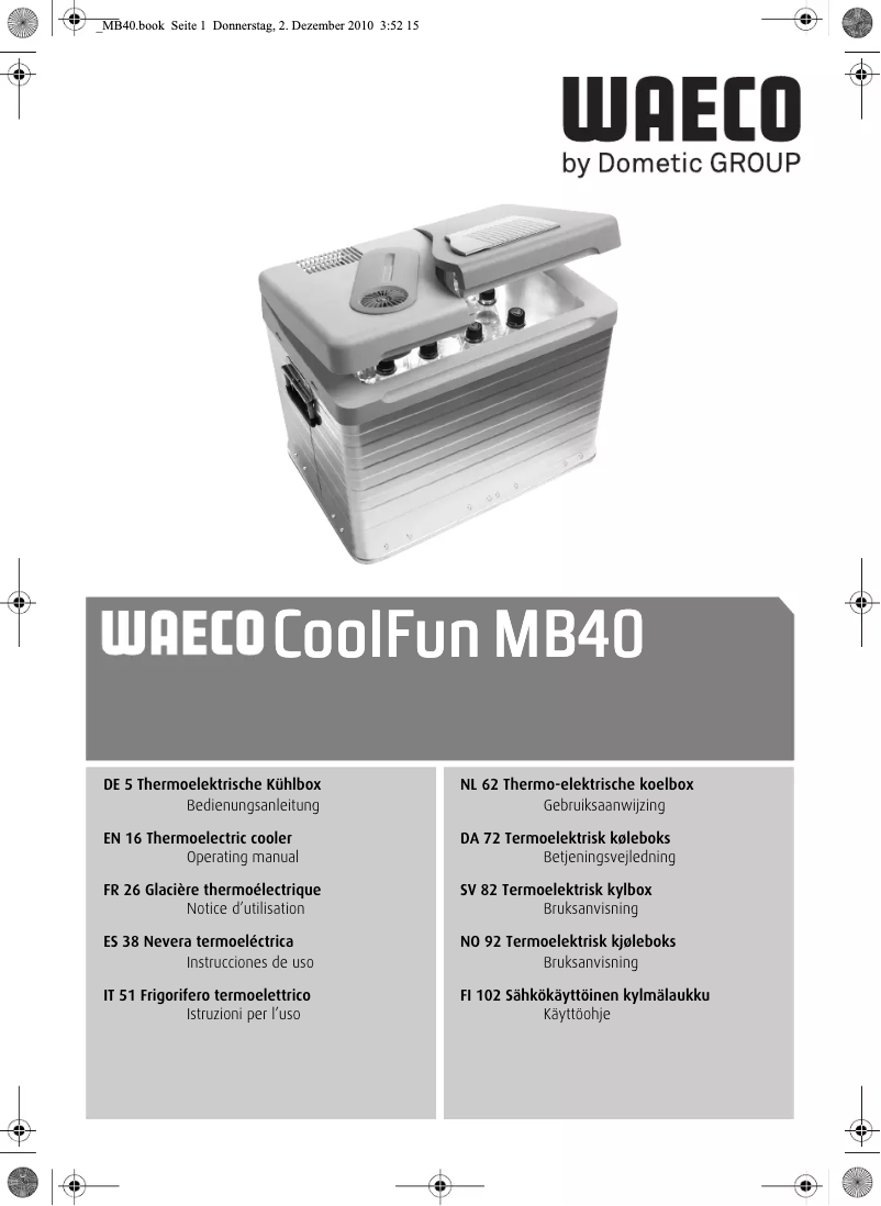 Página 1 del manual Manual de usuario Waeco CoolFun MB40