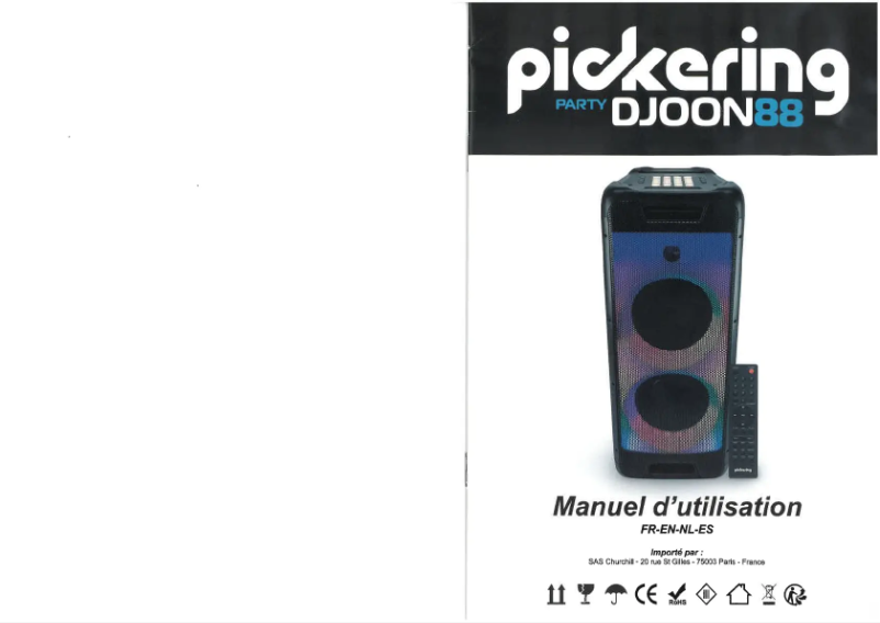Page 1 de la notice Manuel utilisateur Pickering PARTY DJOON88