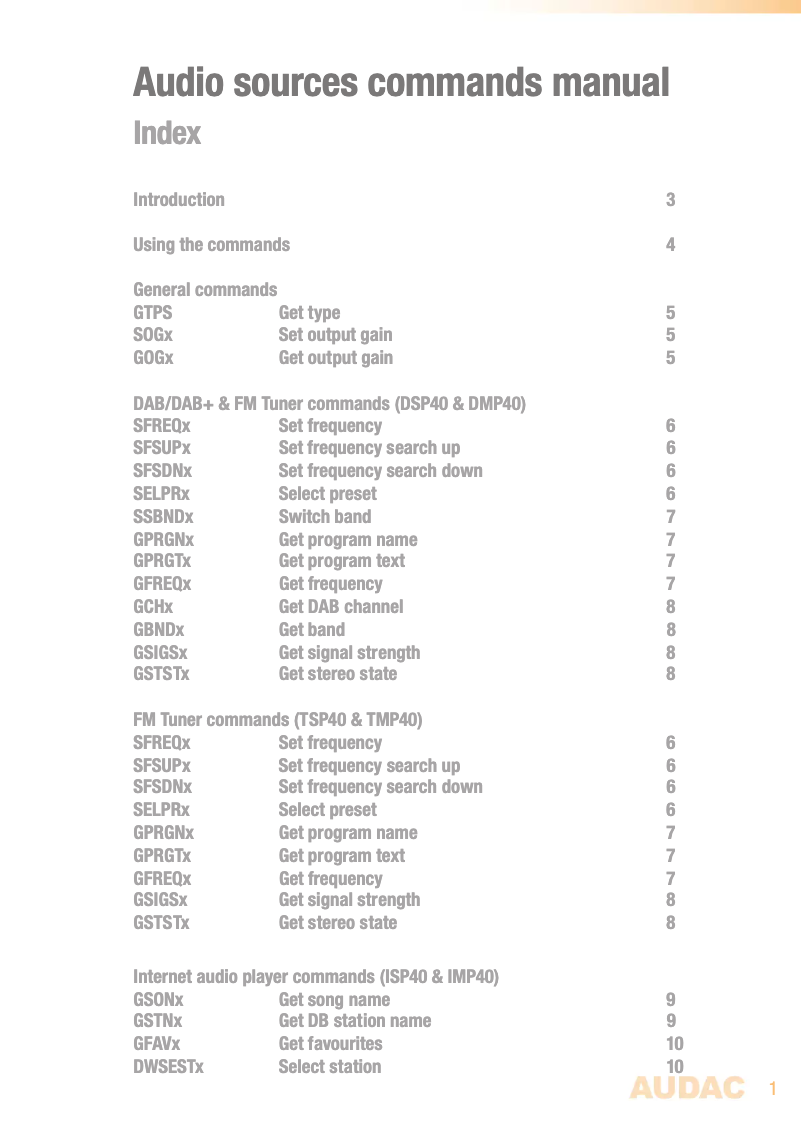 Page 1 de la notice Manuel utilisateur Audac FMP40