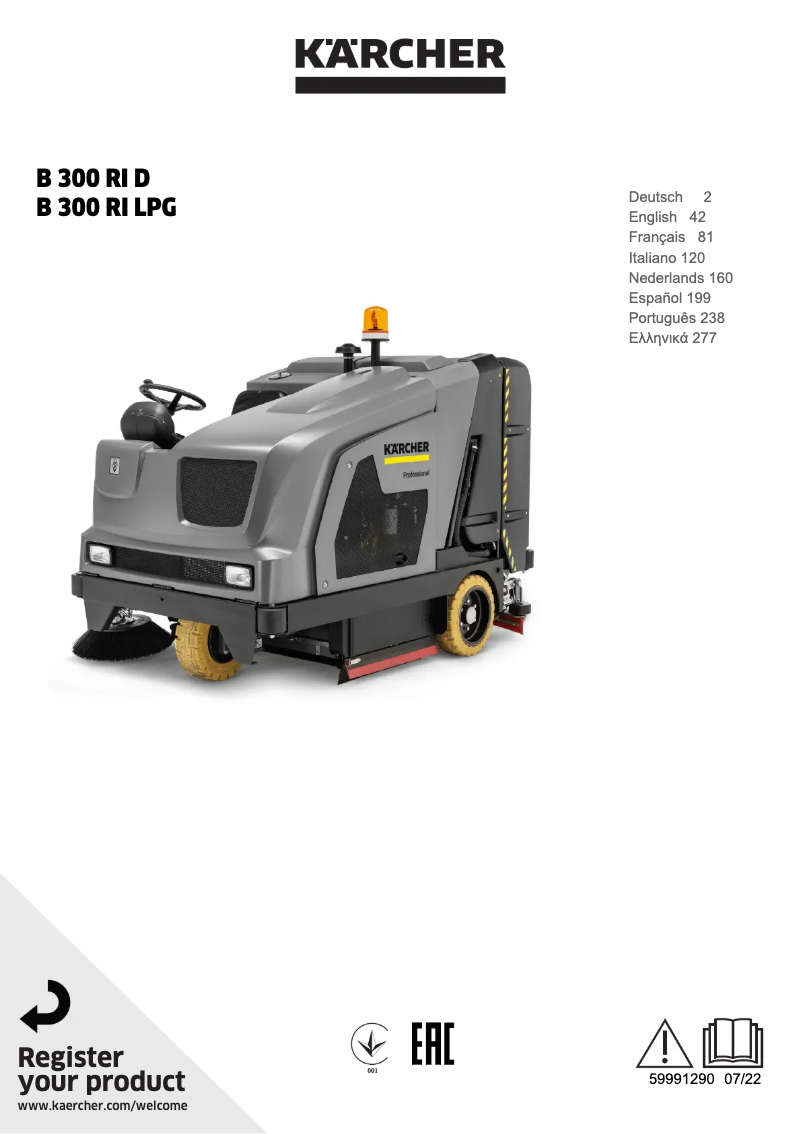 Página 1 del manual Manual de usuario Kärcher B 300 R I