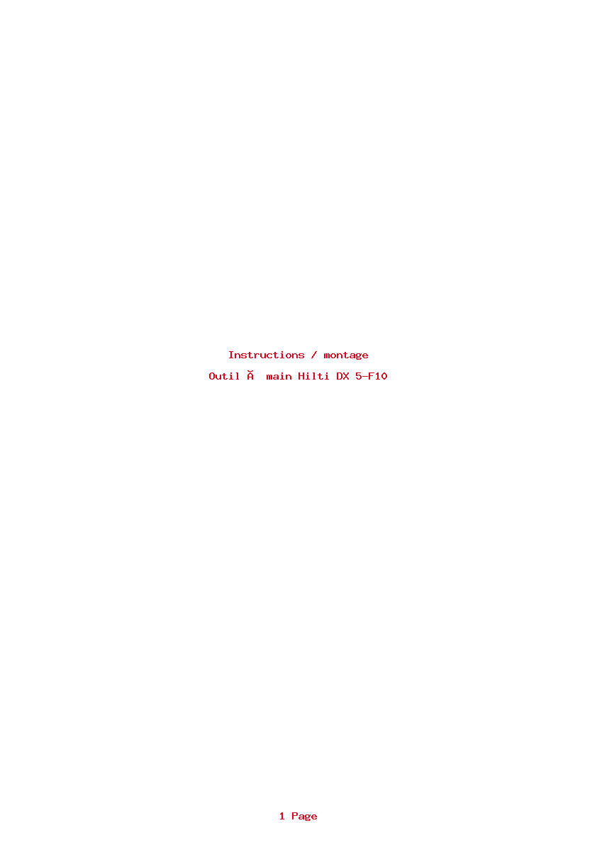 Page 1 de la notice Instructions / montage Hilti DX 5-F10