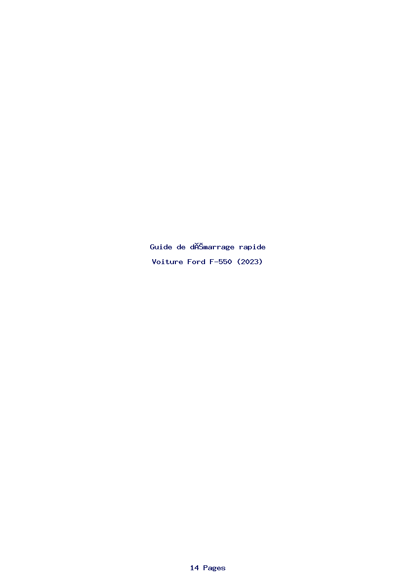 Page 1 de la notice Guide de démarrage rapide Ford F-550 (2023)