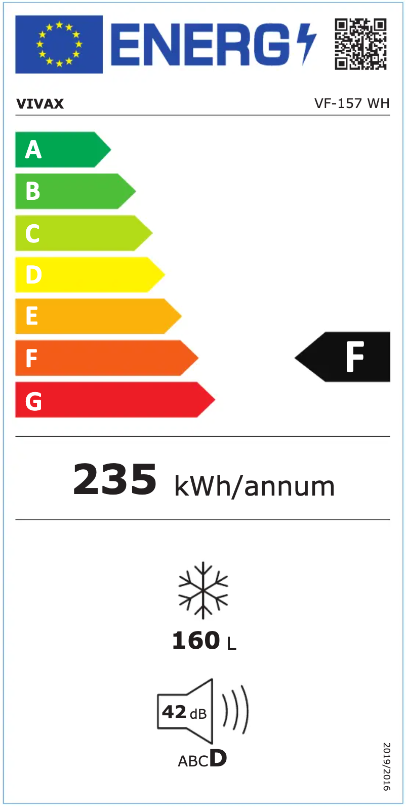 Page 1 of the manual Energy Label Vivax VF-157