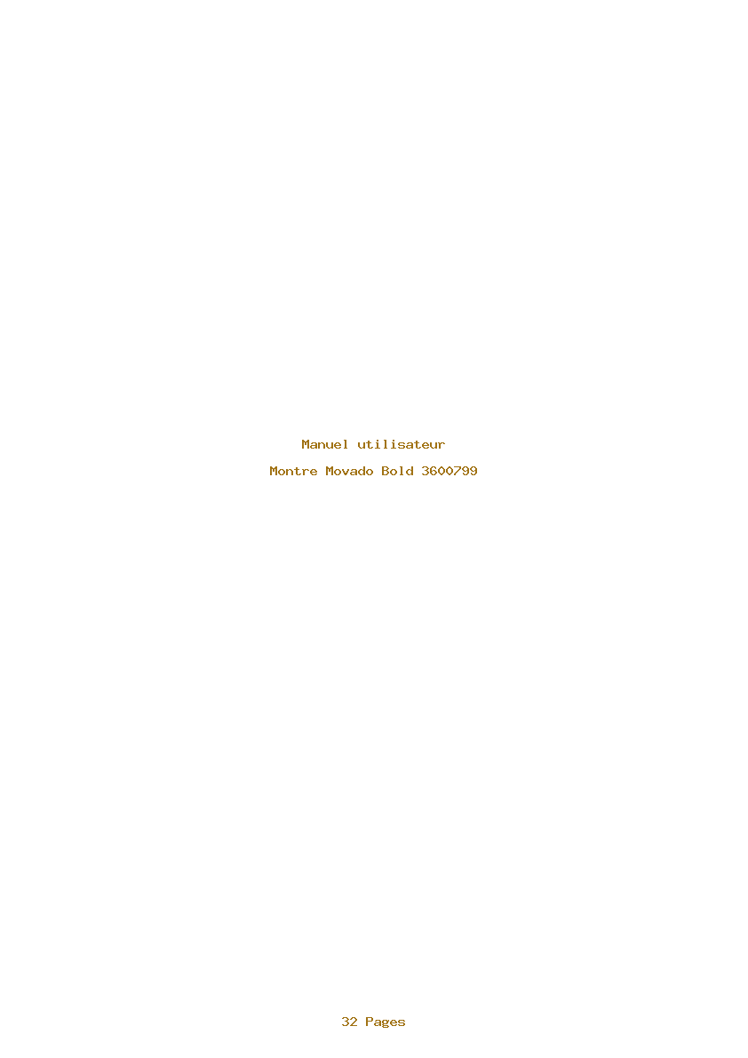 Page 1 de la notice Manuel utilisateur Movado Bold 3600799