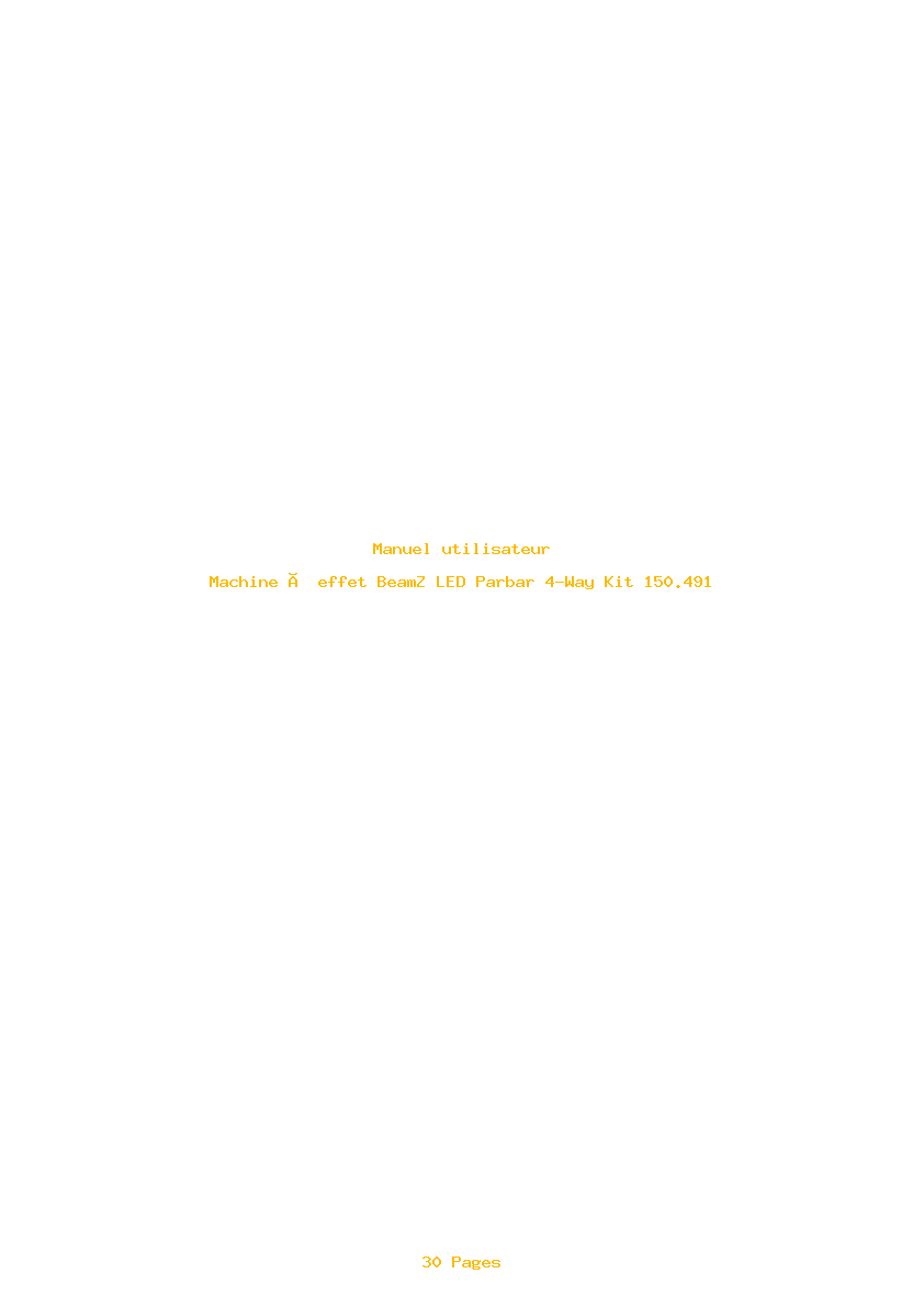 Page 1 de la notice Manuel utilisateur BeamZ LED Parbar 4-Way Kit 150.491