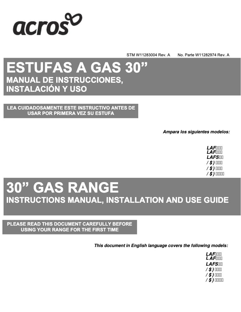 Page 1 de la notice Manuel utilisateur Acros AF5333B