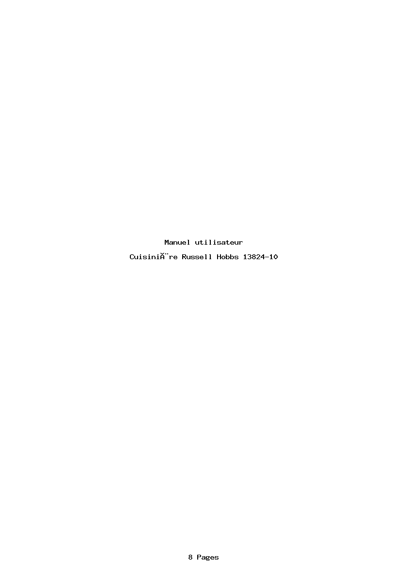Page 1 de la notice Manuel utilisateur Russell Hobbs 13824-10