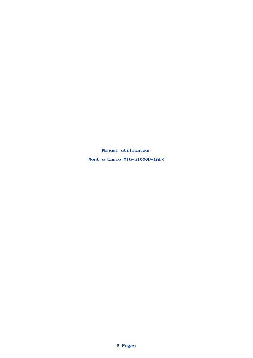 Page 1 de la notice Manuel utilisateur Casio MTG-S1000D-1AER