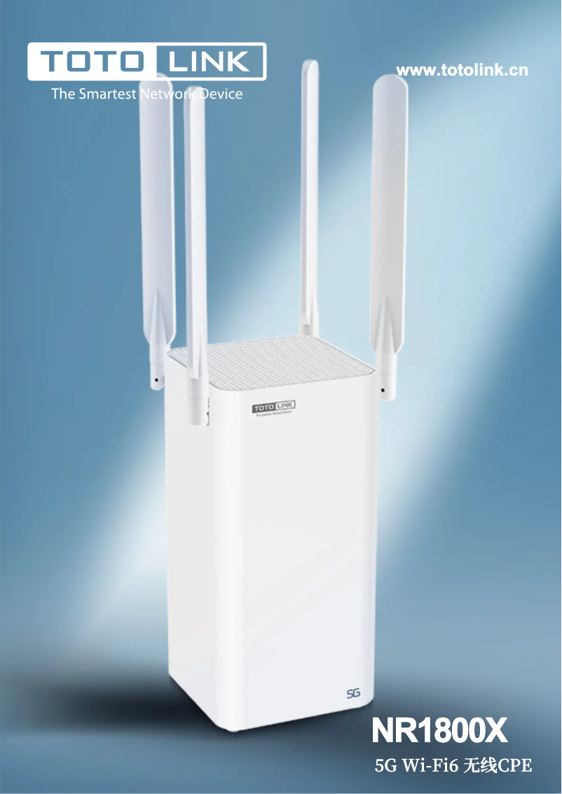 Page 1 de la notice Manuel utilisateur Totolink NR1800X