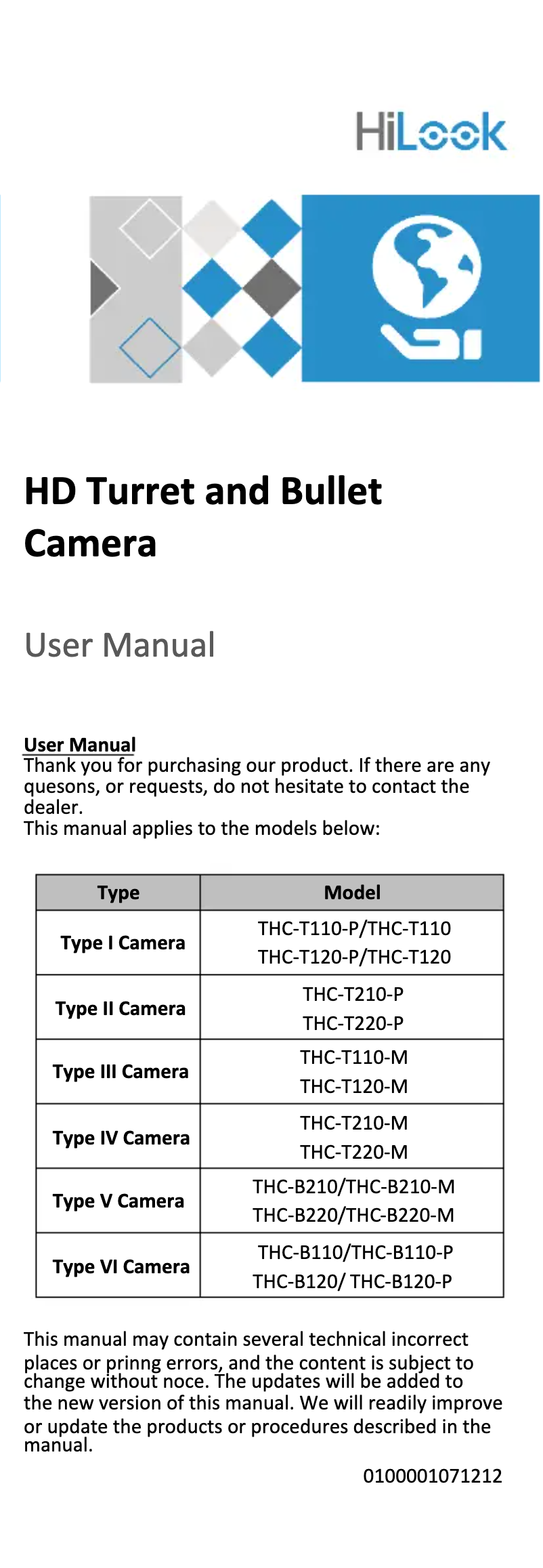 Página 1 del manual Manual de usuario Hikvision THC-B210-M