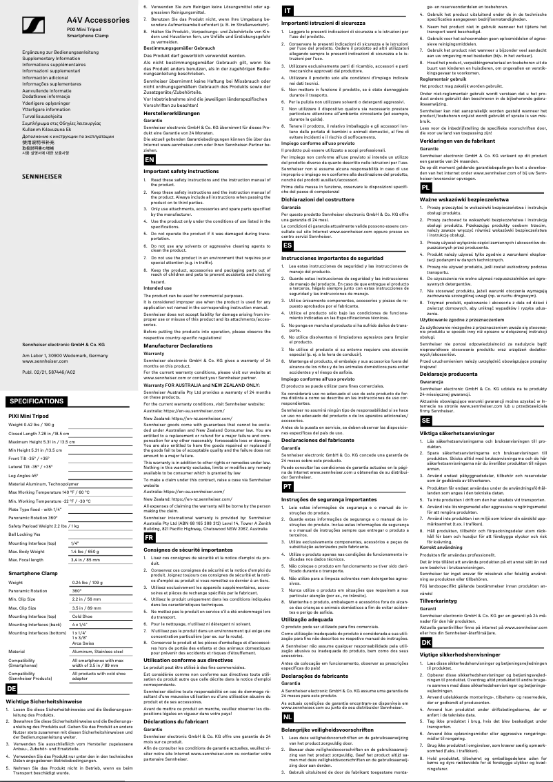 Page 1 de la notice Manuel utilisateur Sennheiser MKE 200