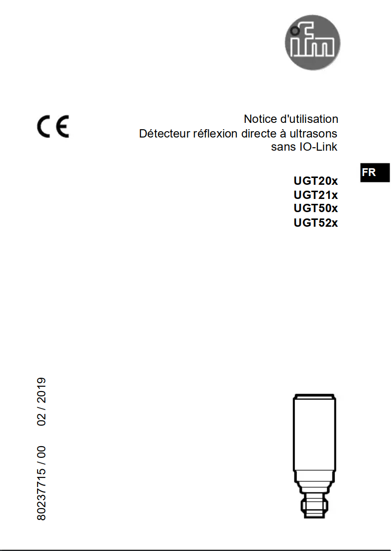 Page 1 de la notice Manuel utilisateur IFM UGT501