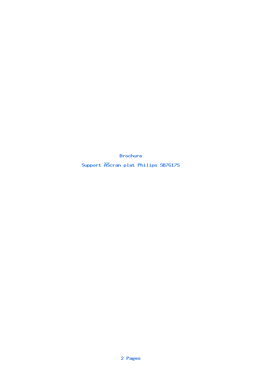 Page 1 de la notice Brochure Philips SB7G17S