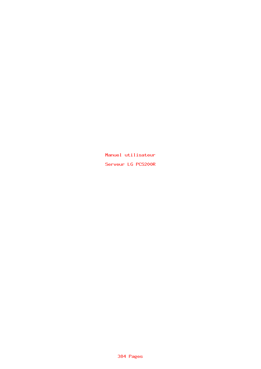 Page 1 de la notice Manuel utilisateur LG PCS200R