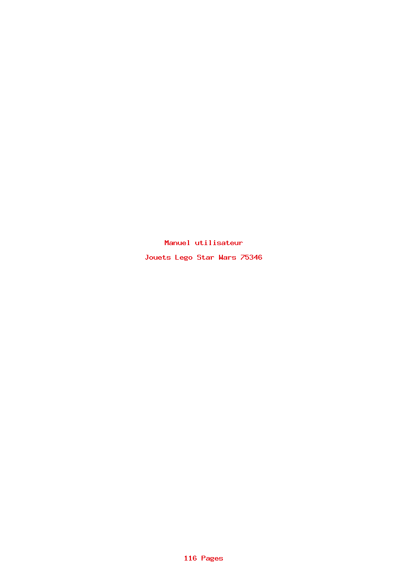 Page 1 de la notice Manuel utilisateur Lego Star Wars 75346