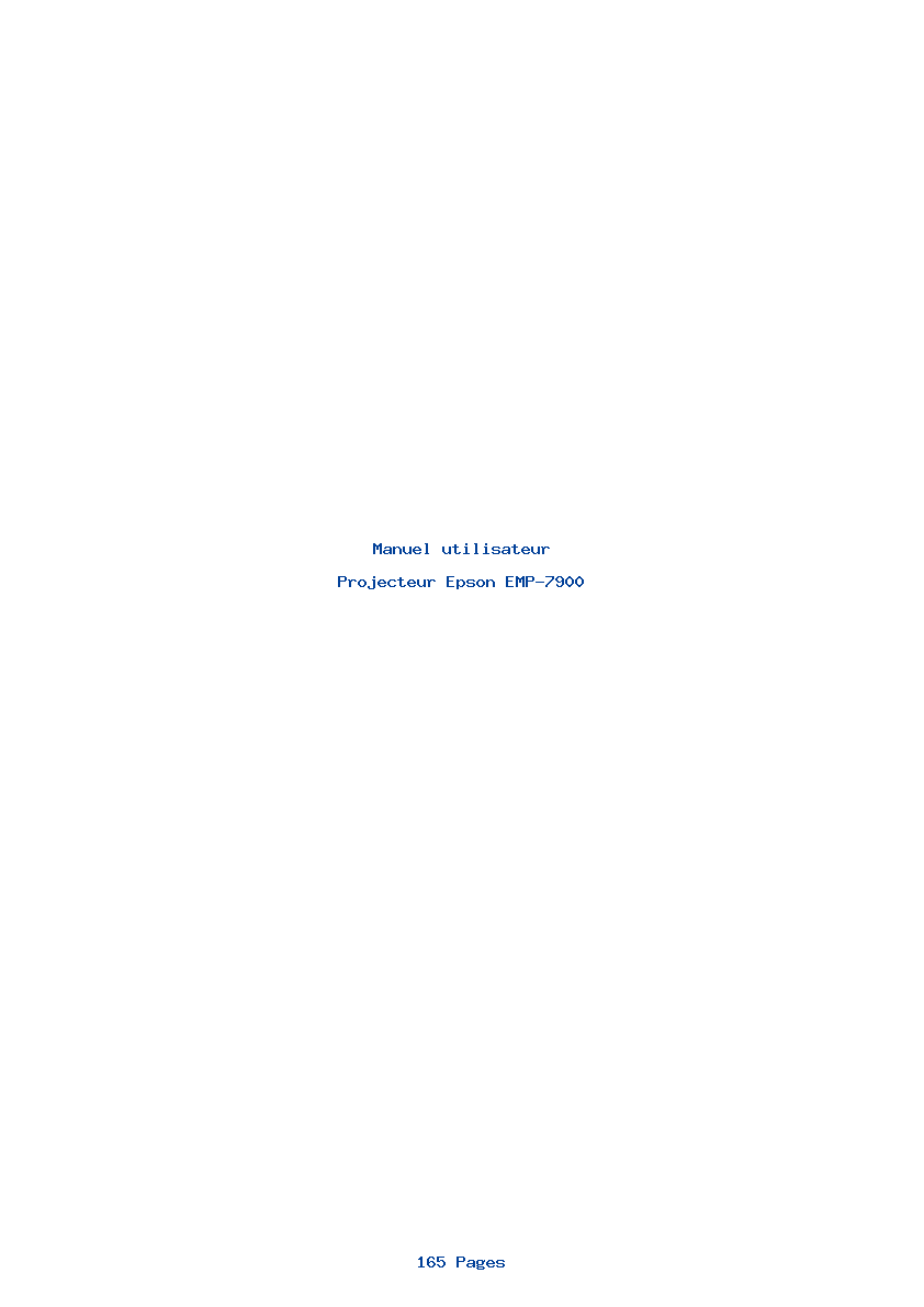 Page 1 de la notice Manuel utilisateur Epson EMP-7900