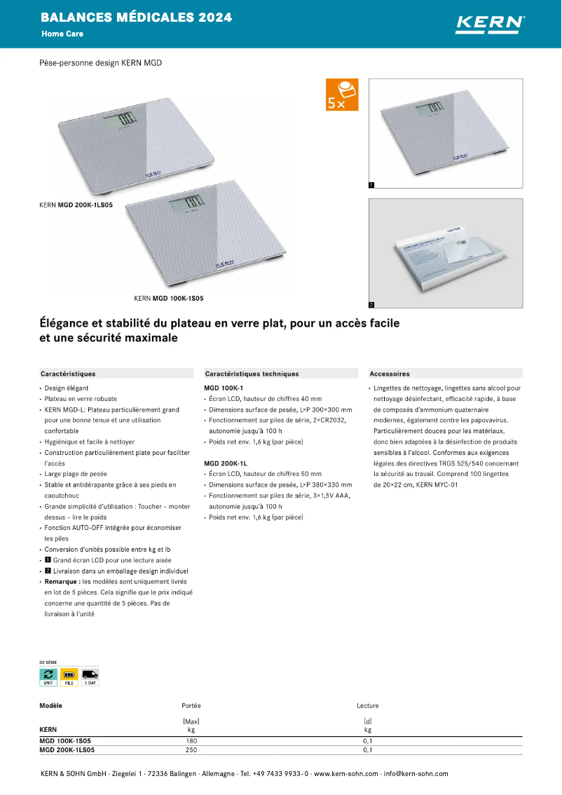 Page 1 de la notice Brochure Kern MGD 100K-1S05