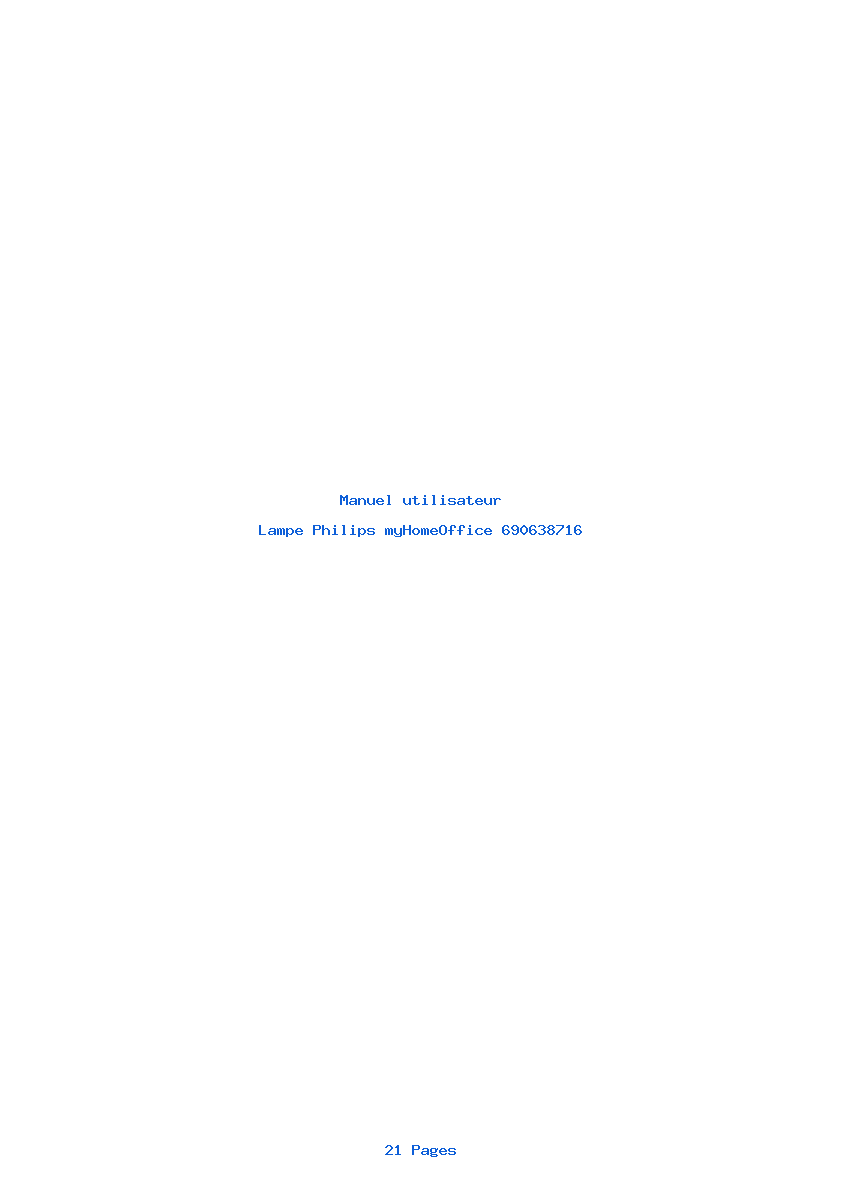 Page 1 de la notice Manuel utilisateur Philips myHomeOffice 690638716