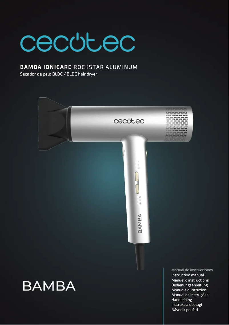 Page 1 of the manual User Manual Cecotec Bamba IoniCare RockStar Aluminum