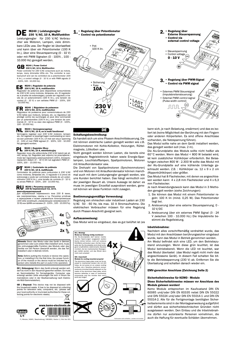 Page 1 of the manual User Manual Kemo M240