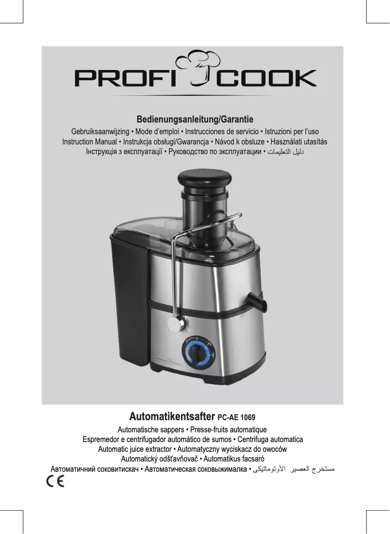 Page 1 de la notice Manuel utilisateur ProfiCook PC-AE 1069