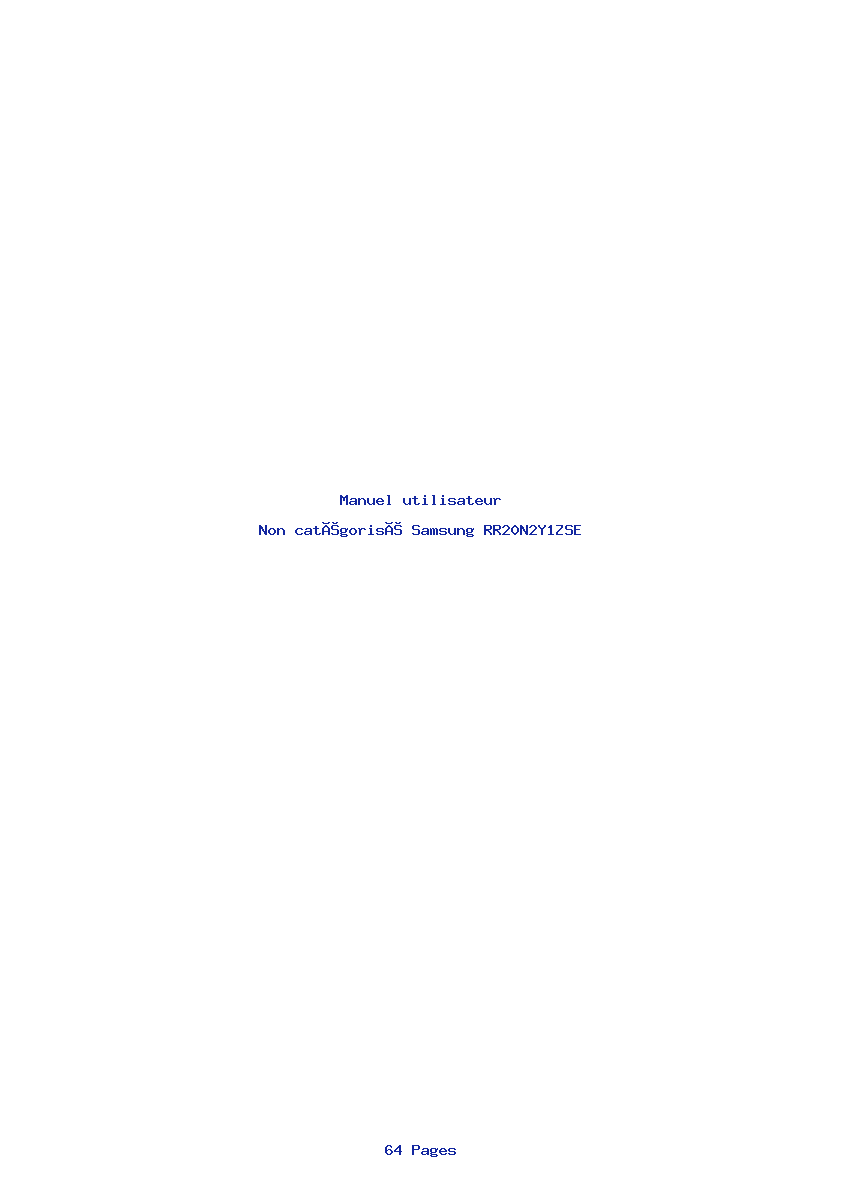 Page 1 de la notice Manuel utilisateur Samsung RR20N2Y1ZSE
