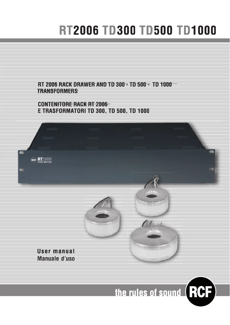 Page 1 de la notice Manuel utilisateur RCF TD 1000