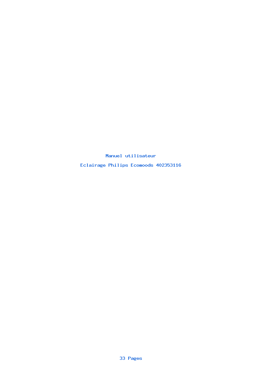Page 1 de la notice Manuel utilisateur Philips Ecomoods 402353116