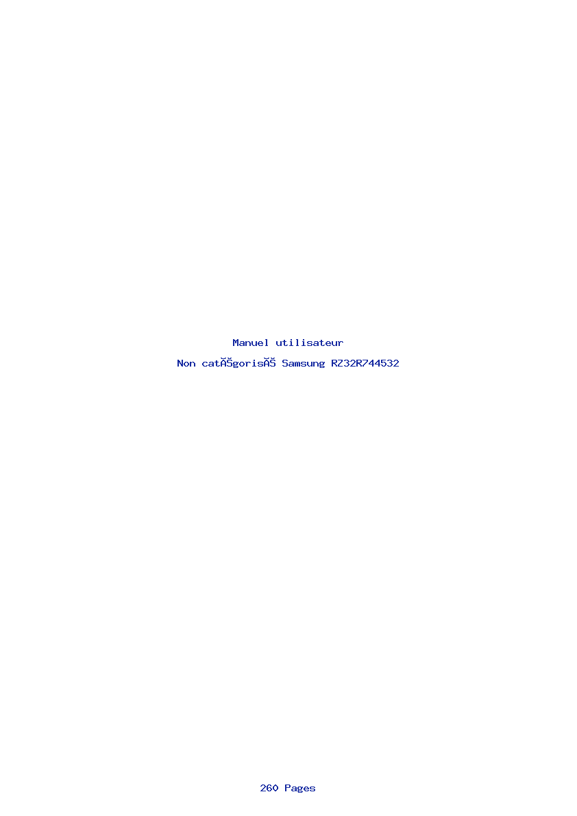 Page 1 de la notice Manuel utilisateur Samsung RZ32R744532
