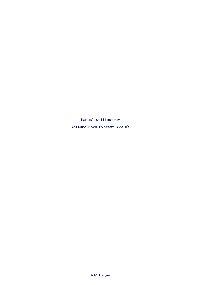 Page 1 de la notice Manuel utilisateur Ford Everest (2015)
