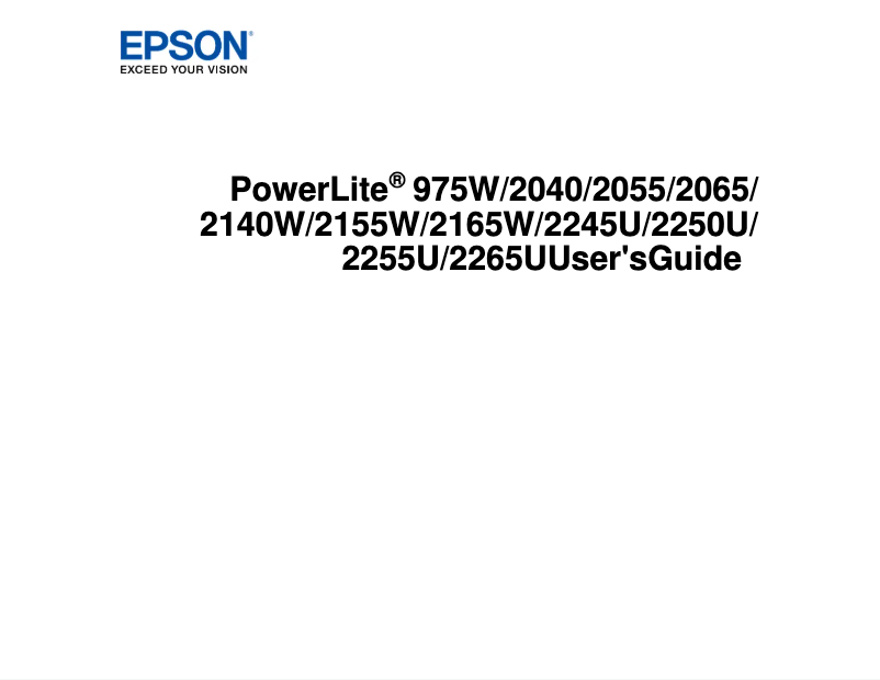 Page 1 de la notice Manuel utilisateur Epson PowerLite 2140W