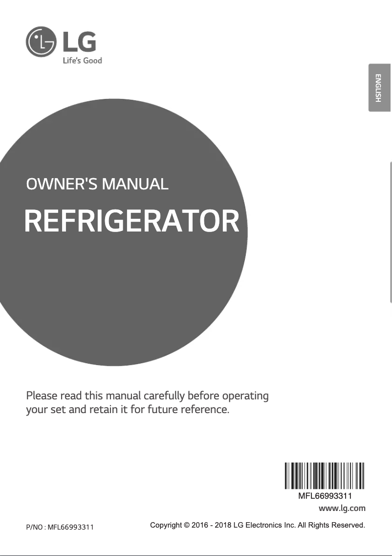 Page 1 de la notice Manuel utilisateur LG GL-D205APGB