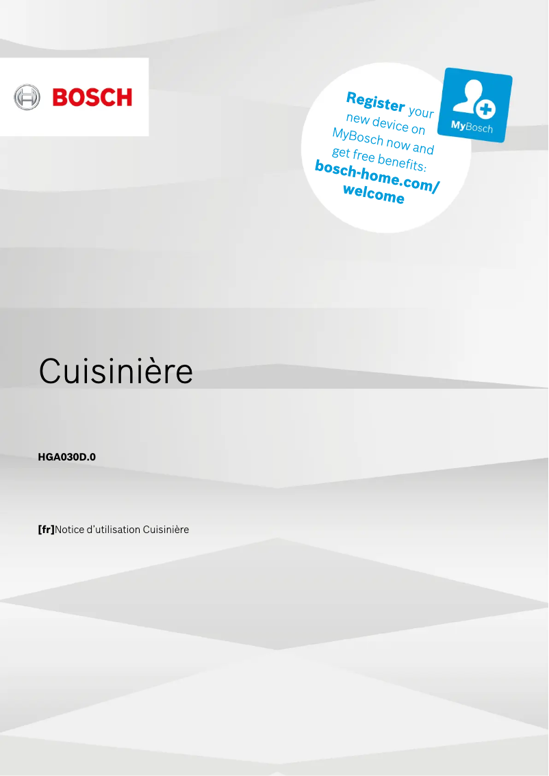 Page 1 of the manual User Manual Bosch HGA030D20