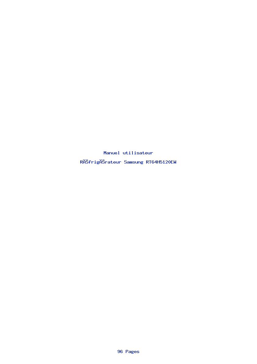 Page 1 de la notice Manuel utilisateur Samsung RT64H5120EW