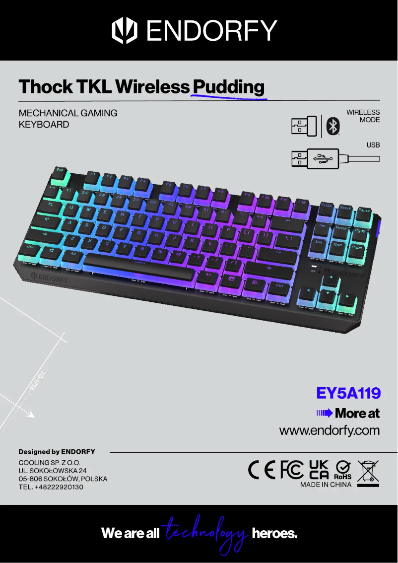 Página 1 del manual Manual de usuario ENDORFY Thock TKL Wireless Pudding