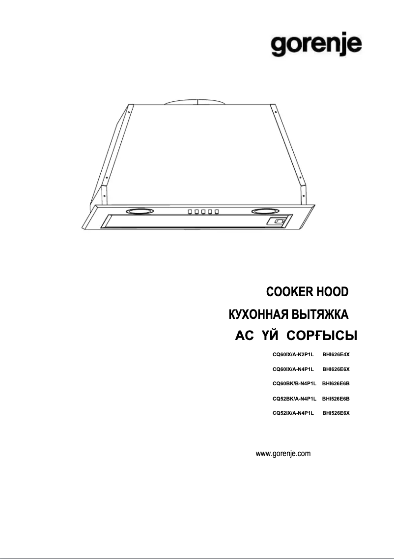 Page 1 de la notice Manuel utilisateur Gorenje BHI626E6X