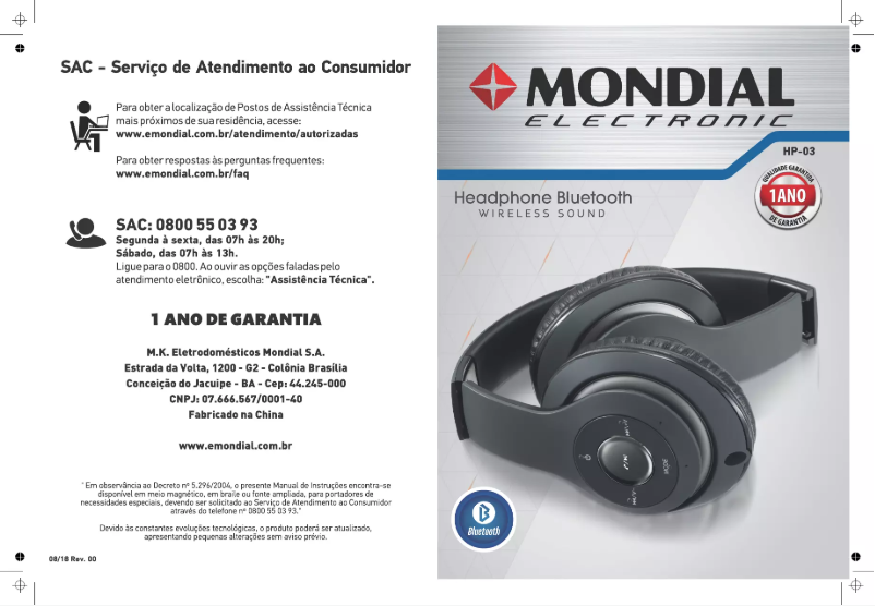 Página 1 del manual Manual de usuario Mondial HP-03