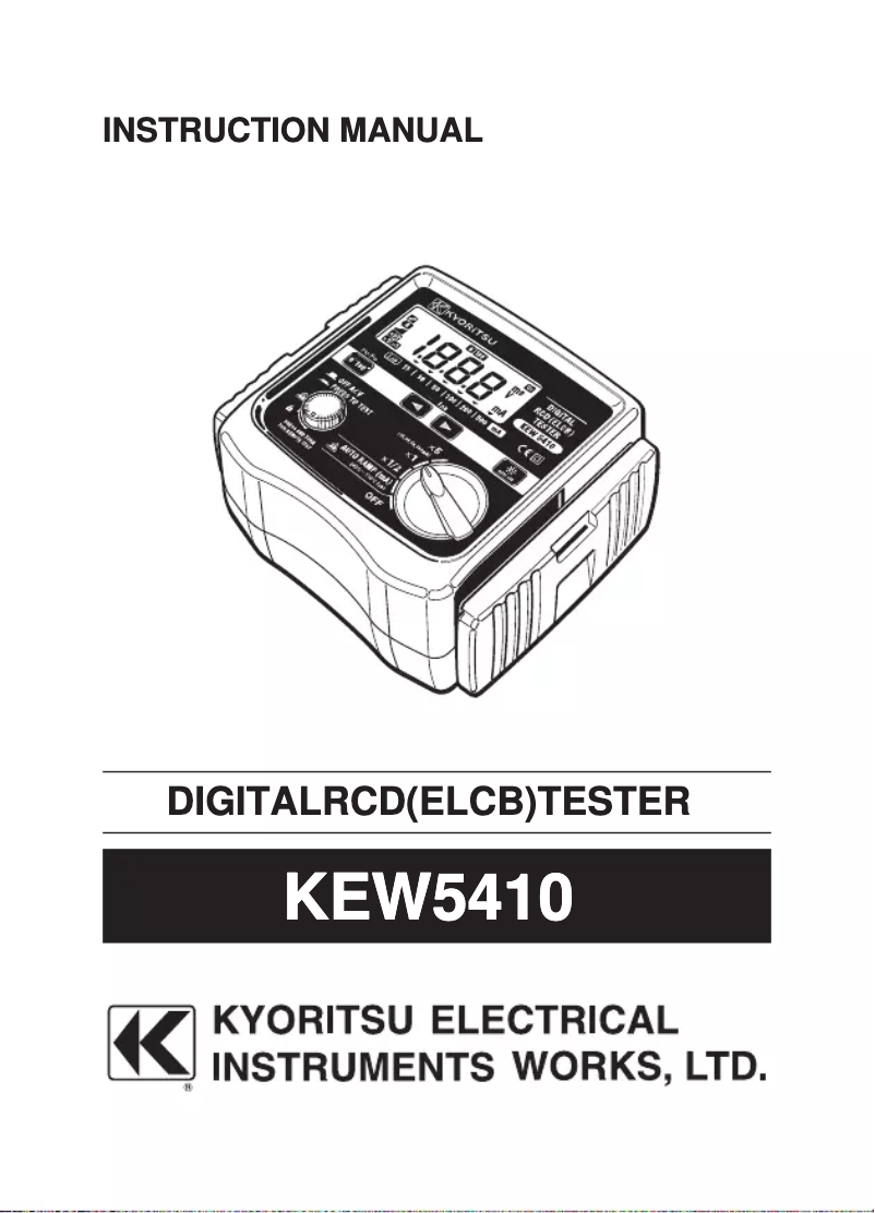 Page 1 de la notice Manuel utilisateur Kyoritsu KEW 5410