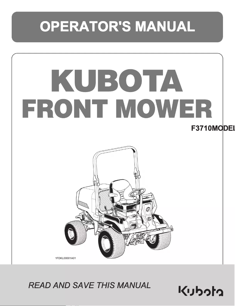 Página 1 del manual Manual de usuario Kubota F3710