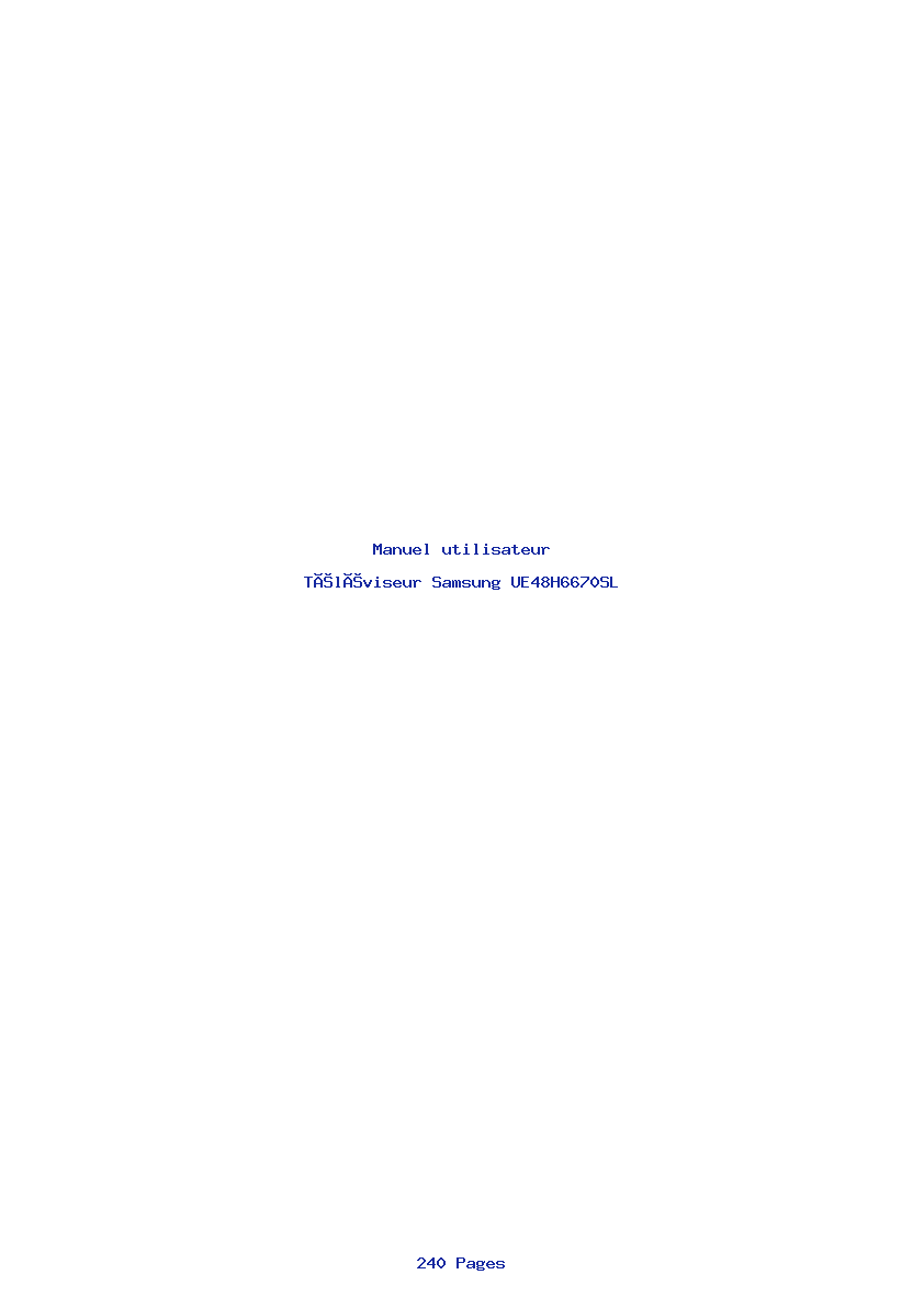 Page 1 de la notice Manuel utilisateur Samsung UE48H6670SL