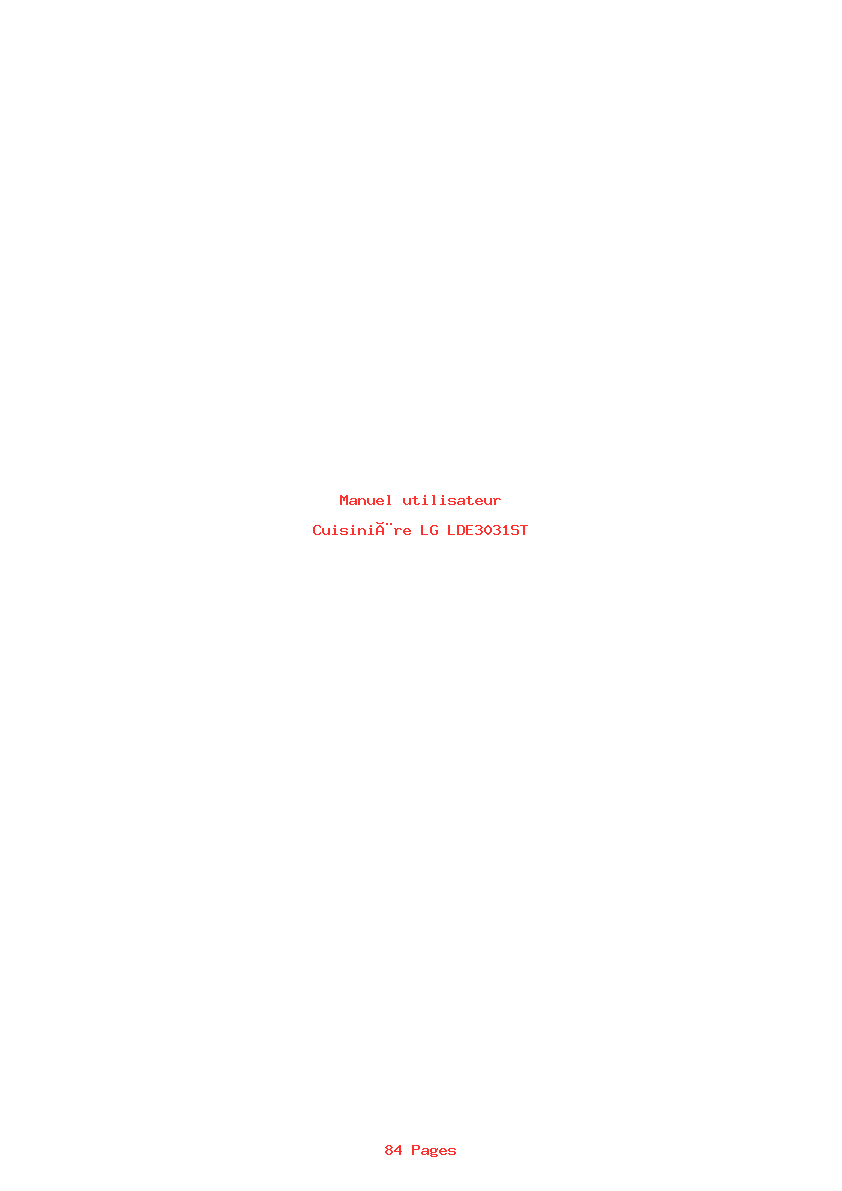 Page 1 de la notice Manuel utilisateur LG LDE3031ST