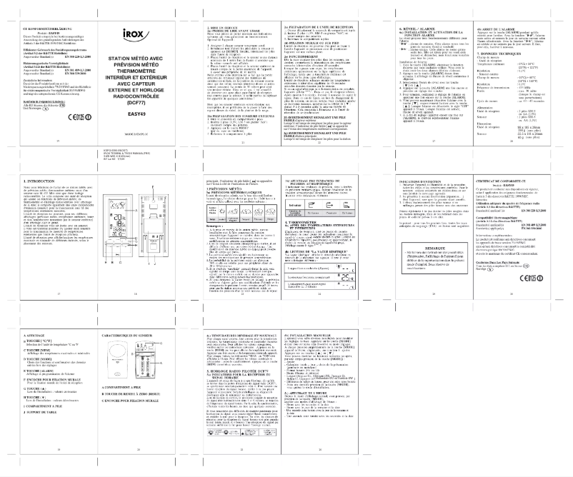 Page 1 de la notice Manuel utilisateur Irox Easy 49