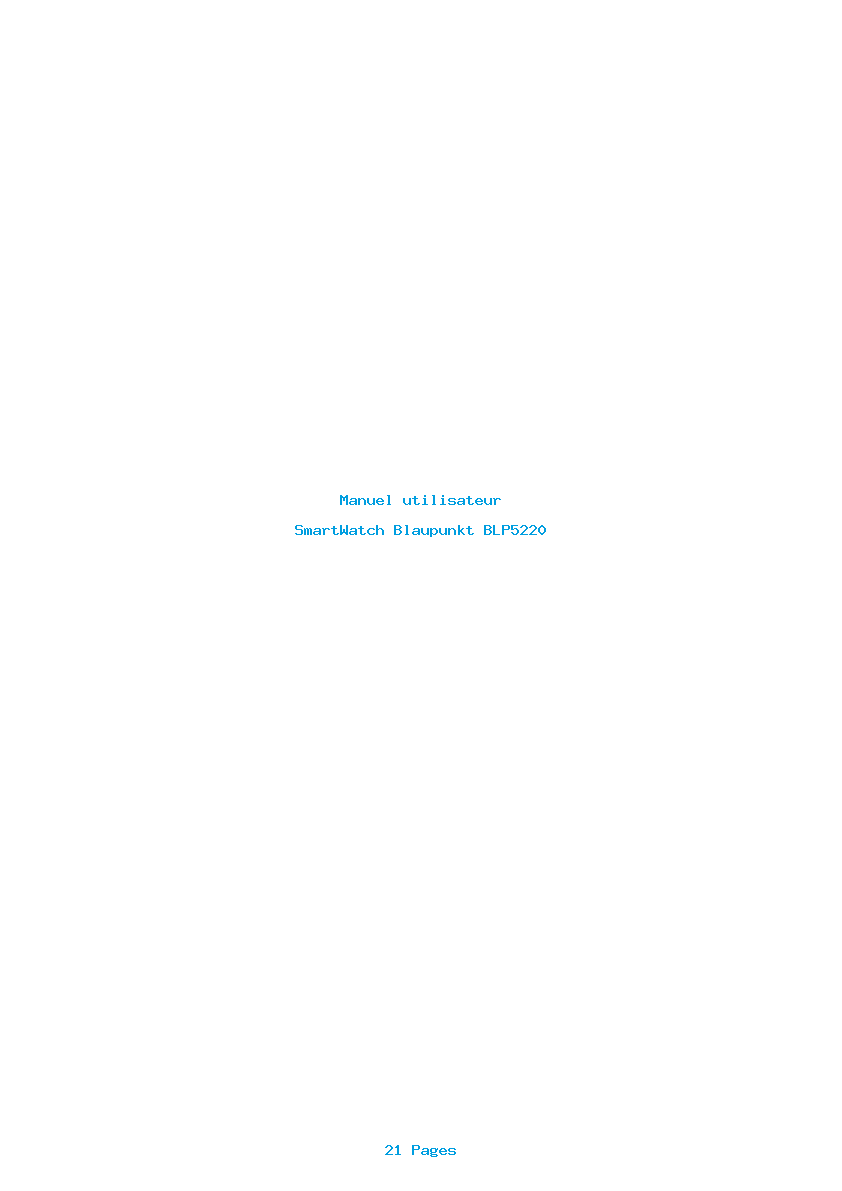 Page 1 de la notice Manuel utilisateur Blaupunkt BLP5220