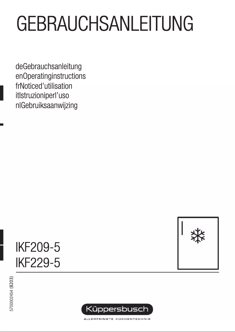 Page 1 de la notice Manuel utilisateur Küppersbusch IKF 229-5